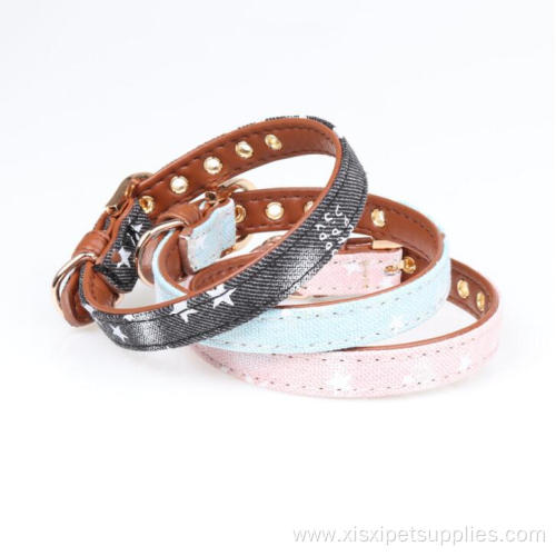 Eco Friendly Luxury Denim Pet Dog Necktie Collar